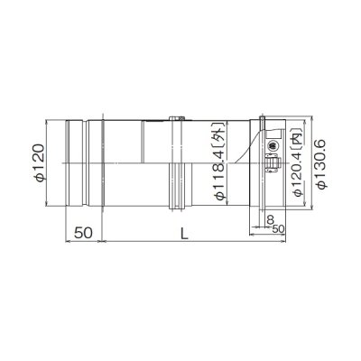 画像1: リンナイ 【FFS-12-200 23-2642】 φ120KPスライド管 L=200 業務用ガス給湯器 部材