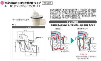 画像2: シナネン KSB-7464SNW 洗濯機防水パン ベストレイ 74嵩上げタイプ トラップタイプ:センター 泡逆流防止ヨコ引き排水トラップ付 スノーホワイト ♪