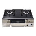 リンナイ ガスコンロ RTS65AWK1RA-CL ラクシエ 左強火力 水無両面焼グリル 幅59cm シャンパン ココットプレートなし ♪