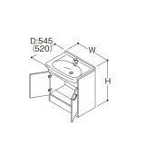 TOTO 洗面化粧台 LDSAS075AAGKG1A Aシリーズ 2枚扉 エコシングル混合水栓(一般地・寒冷地共用) 間口750mm 洗面ボウル高さ750mm 受注生産品 ♪§