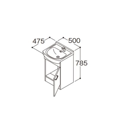 画像1: TOTO 洗面化粧台 LDSAS050AAGDG1A Aシリーズ 片開き扉 単水栓(一般地・寒冷地共用) 間口500mm 洗面ボウル高さ750mm 受注生産品 ♪§