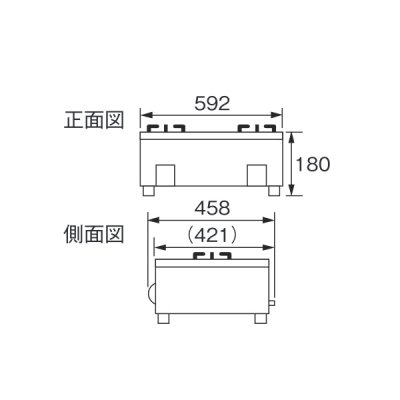 画像2: ノーリツ NLC2296QBAR 右高火力 ガスコンロ 2口 ホーロートップ グリルなし 標準サイズ59cmタイプ