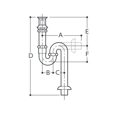 画像1: 水栓金具 TOTO TLDP2201JA 洗面器用排水金具 32mm ワンプッシュ式専用壁排水金具(Pトラップ)