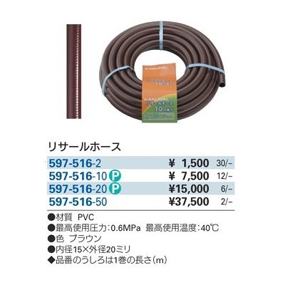 画像2: ガーデニング カクダイ 597-516-2 リサールホース 2m ブラウン