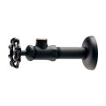 水栓金具 カクダイ 705-649-D インダストリアル止水栓 アングル形 マットブラック
