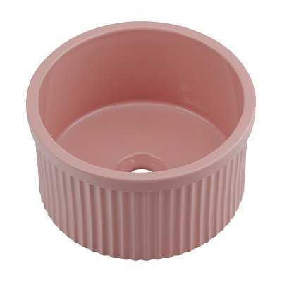 画像1: 洗面所 カクダイ 493-246-P 丸型手洗器 美濃焼 ピンク ♪