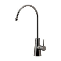 水栓金具 カクダイ 721-011-DS 浄水器用元止め水栓 逆流防止機能 90°ハンドル開閉 ダークシルバー