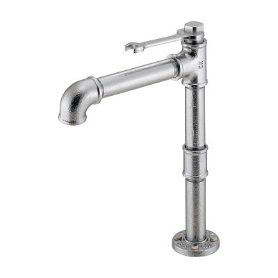 画像1: 水栓金具 カクダイ 721-268 インダストリアル立水栓 トール 90°ハンドル開閉