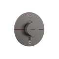 ハンスグローエ 15554340 ShowerSelect Comfort S シャワーサーモスタット 埋込式 混合水栓 2アウトレット φ155(化粧部) ブラッシュドブラッククロム ♪