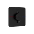 ハンスグローエ 15581670 ShowerSelect Comfort Q シャワーサーモスタット 埋込式 混合水栓 1アウトレット 155/155(化粧部) マットブラック ♪