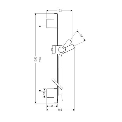 画像2: ハンスグローエ 27989000 アクサー ウォールバー900mm クロム ♪