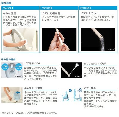 画像2: [在庫あり] INAX/LIXIL CW-RG20/BW1 ピュアホワイト シャワートイレ シートタイプ RGシリーズ 貯湯タイプ(0.63L) 脱臭付 ☆2 ♭