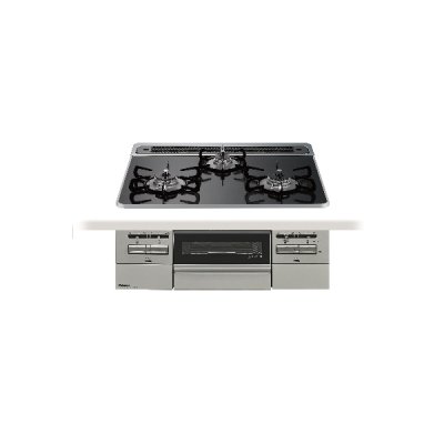 画像1: パロマ [PD-743WS-60CK プロパン] ビルトインコンロ BRilliO 60cm 3口 水なし両面焼グリル クリアパールブラック (ラ・クックグラン同梱)