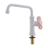 カクダイ 700-740-P 水栓金具 泡沫立形自在水栓 90°開閉ハンドル フロストピーチ