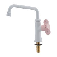 カクダイ 700-740-P 水栓金具 泡沫立形自在水栓 90°開閉ハンドル フロストピーチ