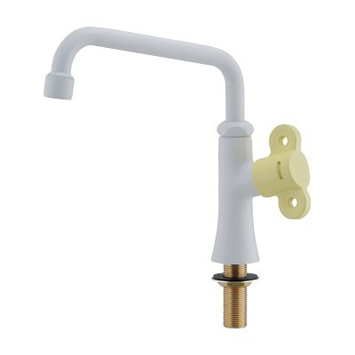 画像1: カクダイ 700-740-Y 水栓金具 泡沫立形自在水栓 90°開閉ハンドル フロストレモン