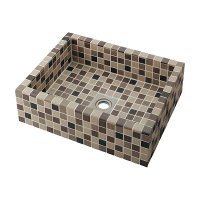 カクダイ 493-343-BE 洗面所 タイル貼り洗面器 和風 響 置型 ブラウンミックス [♪」