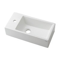 カクダイ 493-153 洗面所 壁掛手洗器 Lホール Luju 陶器製 壁掛け [♪」