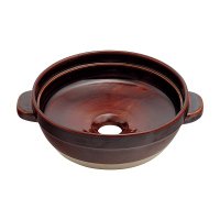 カクダイ 493-275-BR 洗面所 土鍋手洗器 和風 瑠珠 陶器製 信楽焼 置型 鰹節 [♪」