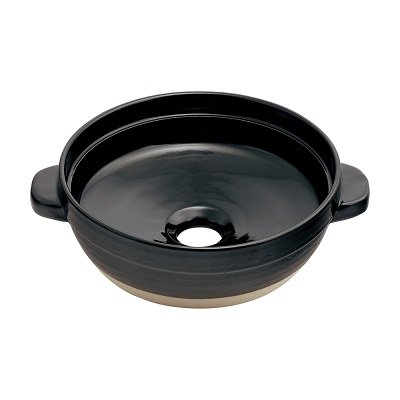 画像1: カクダイ 493-275-D 洗面所 土鍋手洗器 和風 瑠珠 陶器製 信楽焼 置型 海苔 [♪」