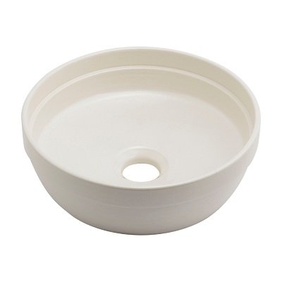 画像1: カクダイ 493-276-W 洗面所 丸型手洗器 和風 瑠珠 陶器製 信楽焼 置型 たまゆら [♪」