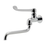カクダイ 724-164-13QR 水栓金具 厨房用ロングレバー自在水栓 青・赤表示リング付