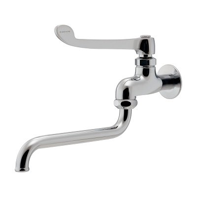 画像1: カクダイ 724-164-13QR 水栓金具 厨房用ロングレバー自在水栓 青・赤表示リング付