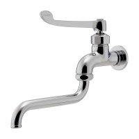 カクダイ 724-164-20QR 水栓金具 厨房用ロングレバー自在水栓 青・赤表示リング付