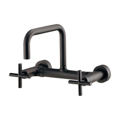 画像1: カクダイ 124-120-MD 水栓金具 2ハンドル混合栓 JUBE マットブラック