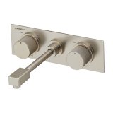 カクダイ 129-100B-MN 水栓金具 壁ユニット混合栓 ロング OPUS レトロシルバー