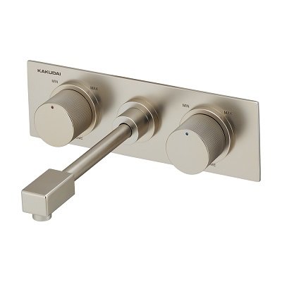 画像1: カクダイ 129-100B-MN 水栓金具 壁ユニット混合栓 ロング OPUS レトロシルバー