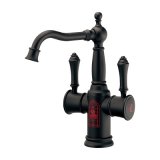 カクダイ 150-549-R 水栓金具 2ハンドル混合栓 Beatrice ブレードホース 90°ハンドル開閉 ルージュ
