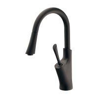 カクダイ 183-349A-MD 水栓金具 シングルレバー混合栓 風 kaze ブレードホース 逆流防止機能なし マットブラック
