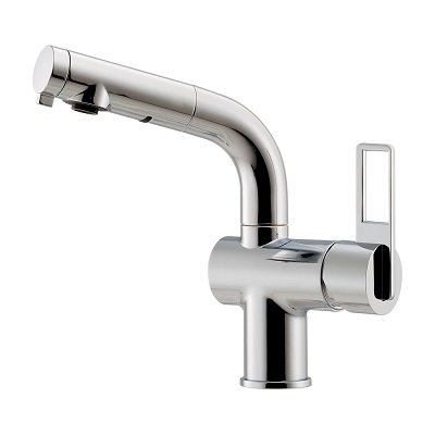 画像1: カクダイ 183-425A-CH 水栓金具 シングルレバー混合栓 CORDIA ブレードホース 逆流防止機能なし