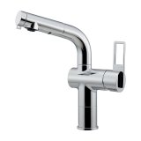 カクダイ 183-425B-CH 水栓金具 シングルレバー混合栓 トール CORDIA ブレードホース 逆流防止機能なし