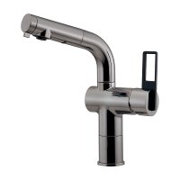カクダイ 183-425B-DS 水栓金具 シングルレバー混合栓 トール CORDIA ブレードホース 逆流防止機能なし ダークシルバー