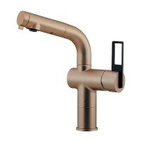 カクダイ 183-425B-GB 水栓金具 シングルレバー混合栓 トール CORDIA ブレードホース 逆流防止機能なし シャンパンゴールド