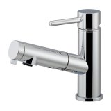 カクダイ 184-030A-CH 水栓金具 シングルレバー引出し混合栓 SYATORA ブレードホース 逆流防止機能付