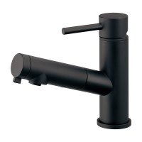 カクダイ 184-030A-MD 水栓金具 シングルレバー引出し混合栓 SYATORA ブレードホース 逆流防止機能付 マットブラック