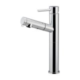 カクダイ 184-030BK-CH 水栓金具 シングルレバー引出し混合栓 トール SYATORA 寒冷地 ブレードホース 逆流防止機能なし