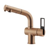 カクダイ 184-425A-GB 水栓金具 シングルレバー引出し混合栓 CORDIA ブレードホース 逆流防止機能付 シャンパンゴールド
