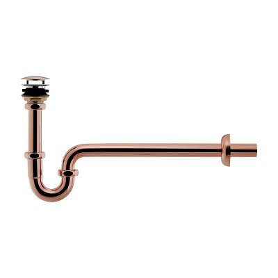 画像1: カクダイ 432-550-25BR 水栓金具 丸鉢つきPトラップ 化粧キャップ付 カッパーブラウン