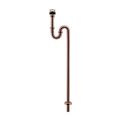画像1: カクダイ 433-350-25BR 水栓金具 丸鉢つきSトラップ 化粧キャップ付 カッパーブラウン