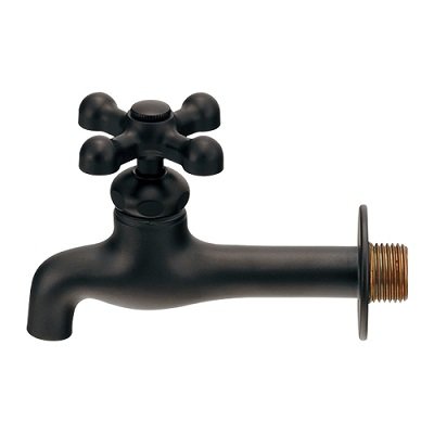 画像1: カクダイ 701-021B-MD 水栓金具 横水栓 ロング マットブラック