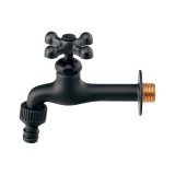 カクダイ 701-121B-MD 水栓金具 横水栓 ロング マットブラック