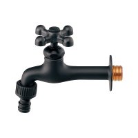 カクダイ 701-121B-MD 水栓金具 横水栓 ロング マットブラック