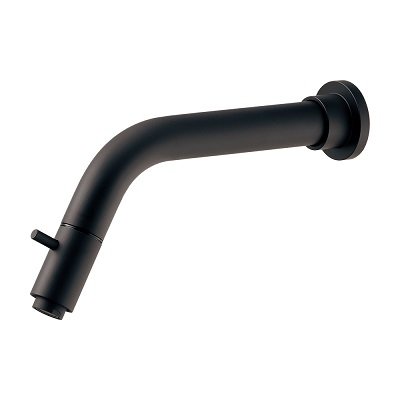 画像1: カクダイ 702-110B-MD 水栓金具 横水栓 ロング SYATORA 90°ハンドル開閉 マットブラック