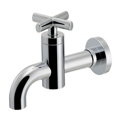 画像1: カクダイ 702-210-CH 水栓金具 横水栓 JUBE 90°ハンドル開閉