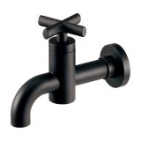 カクダイ 702-210-MD 水栓金具 横水栓 JUBE 90°ハンドル開閉 マットブラック