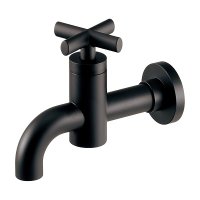 カクダイ 702-210-MD 水栓金具 横水栓 JUBE 90°ハンドル開閉 マットブラック